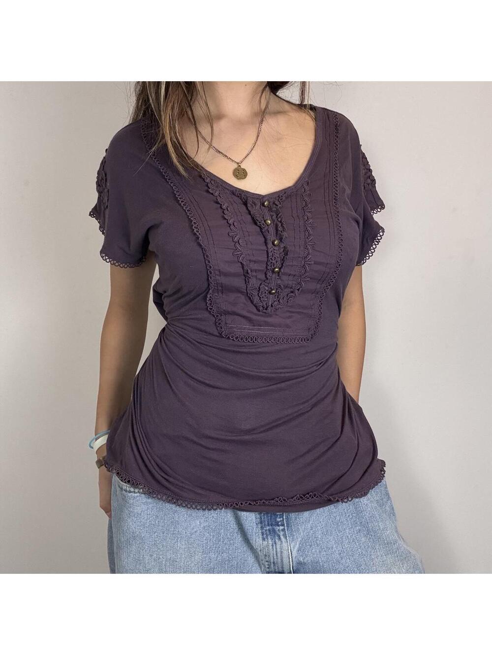 Marks & Spencer Indigo Collection purple tie back top!! size medium